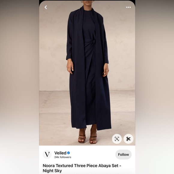 veiled collection Dresses & Skirts - Veiled Collection Noora Textured Three Piece Abaya Set - Night Sky - RARE! 💙